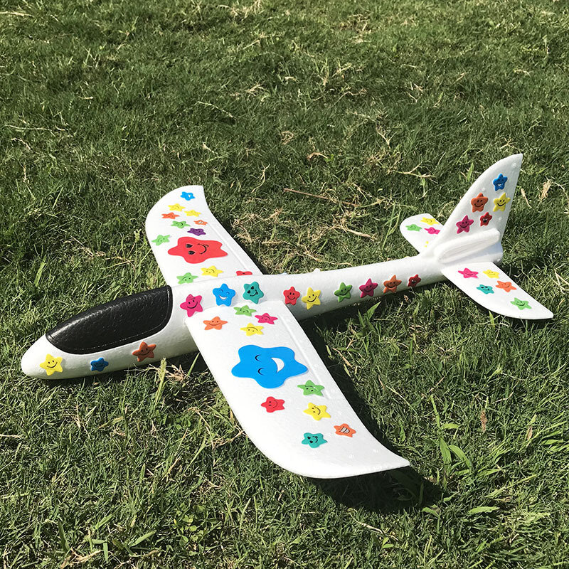 Avión grande de espuma blanca pura para exteriores, juguete pintado a mano, regalo creativo para el Día de los niños