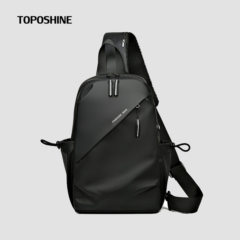 Toposhine-حقيبة كتف واحدة من نسيج أكسفورد مقاوم للماء ، حقيبة صدر للرجال ، حقيبة كروس عادية ، شعبية وعصرية ، تصميم جديد