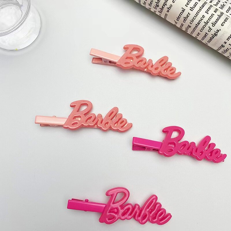 Horquillas de Barbie para niñas, adornos de película de moda Kawaii, estilo Rosa Y2K, decoración bonita y elegante, regalo dulce
