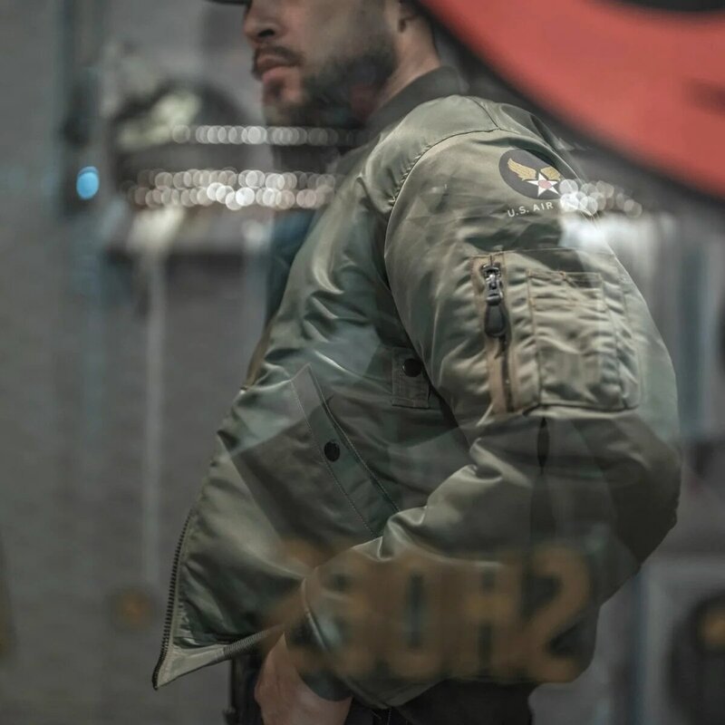Куртка-бомбер мужская водонепроницаемая, в стиле милитари, на осень/зиму