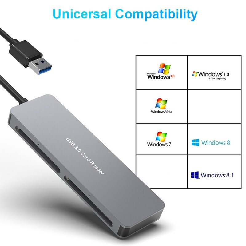 Lecteur de carte multifonction USB 3.0, Cfast, CF, XD, SD, TF, 5 en 1, 5Gbps pour PC, accessoires pour ordinateur portable