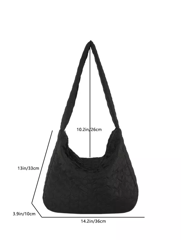 DE4-Quilted Shoulder Bags for Women, Cotton Clothing Handbag, Fashionable Mini Cloud, Leisure Handbag, Dia dos Namorados