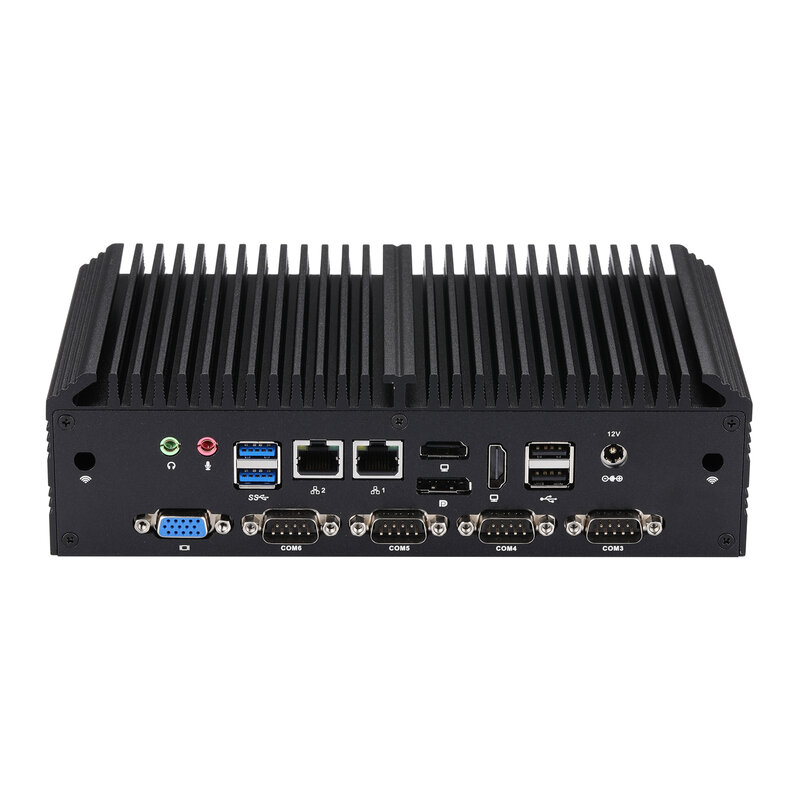 Qotom-Mini pc q31211x Celeron、lake 7305、5コア、8mキャッシュ、6シリアルポート、3ディスプレイ出力、接続、キオスクipcを搭載