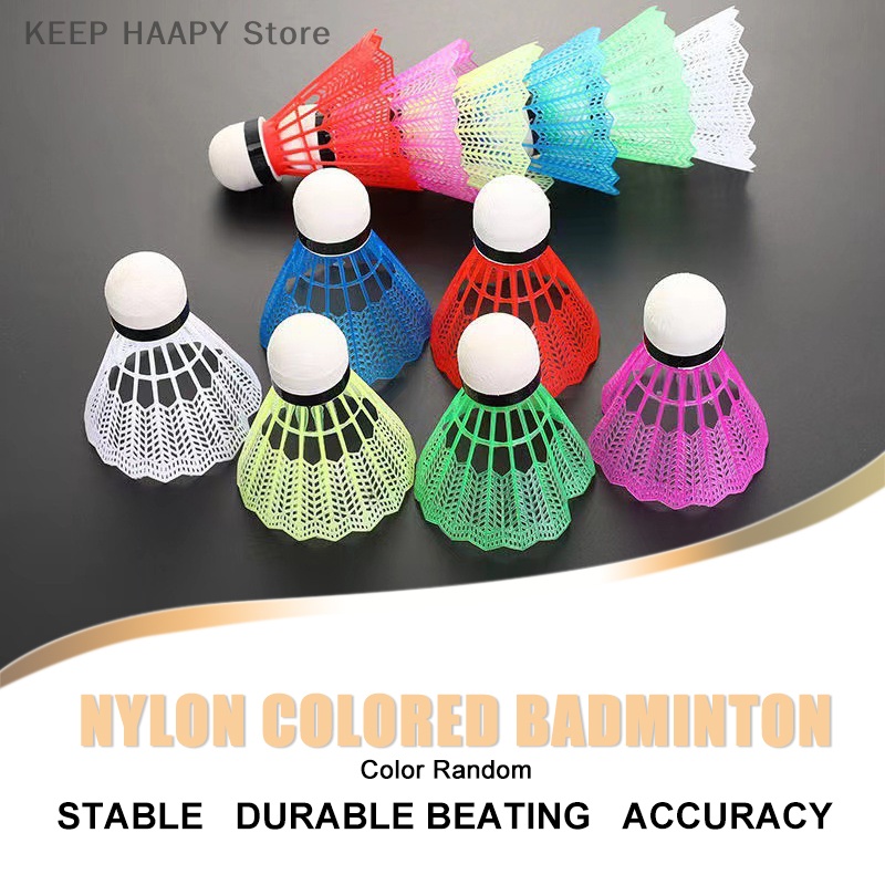 1 pz palline da Badminton colorate in plastica elasticizzata che giocano palline da allenamento per principianti in gomma di plastica casuale di colore antivento