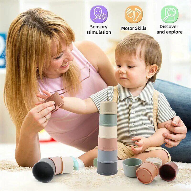 Circuit coulissant Montessori pour bébés de 6 à 12 mois, tour à empiler, jouets de développement, boule roulante, jeux pour bébés de 1 à 2 ans