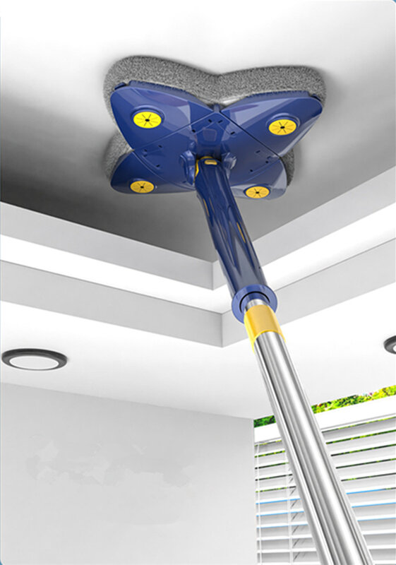 ممسحة سحرية من تويست كلوفر ، ممسحة يدوية دوارة 360 تعمل بالضغط من Xtype أداة تنظيف منزلية للحمام قابلة للطي لإزالة الغبار