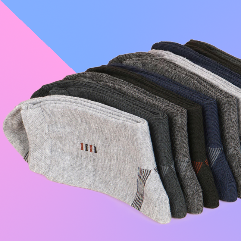 Calcetines de tubo medio transpirables para hombre, calcetín estándar, cómodo, informal, sólido, Simple, a la moda, 5 pares