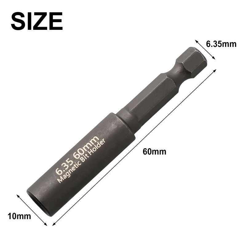 Convenient Screwdriver Bit Holder Extension Rod 1/4inch Hex Shank 60mm Length Magnetic Reliable Tool for Various Projects