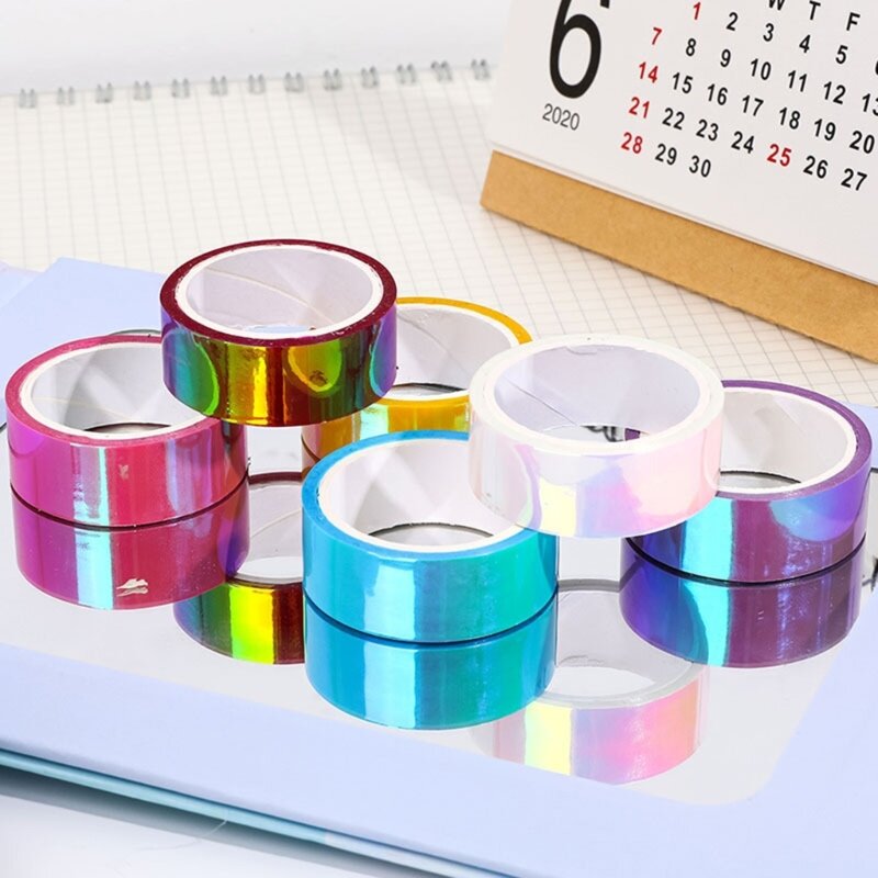 Juego 6 rollos cinta adhesiva varios colores para codificación proyectos bricolaje y decoraciones artísticas J60A