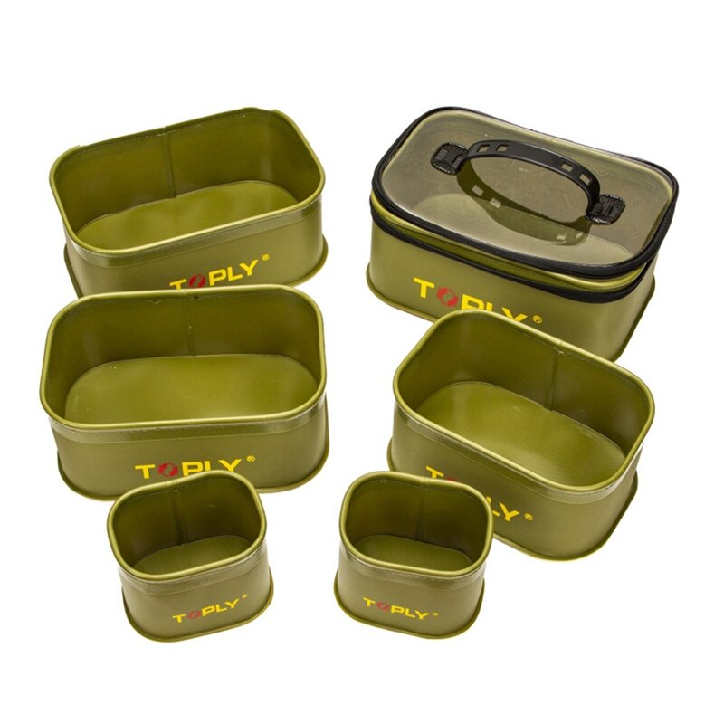 TOPLY-caja de pesca portátil de 6 piezas, resistente al agua, para acampar al aire libre