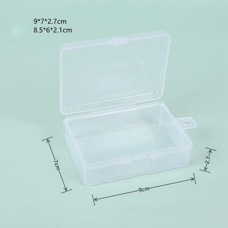 Boîte de rangement en plastique carré, conteneur de perles de bijoux durable, étui transparent pour petits objets, porte-outils électriques