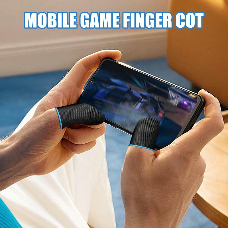 Fundas de dedos para juegos móviles, protectores de dedos de fibra de carbono, transpirables, 2 piezas, cómodas, para mejorar los dedos
