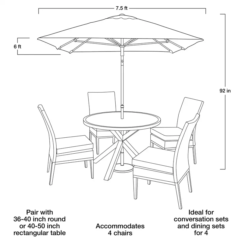 Paraguas de mercado Rectangular, sombrilla de 6x7,5 pies, para patio al aire libre, color tostado