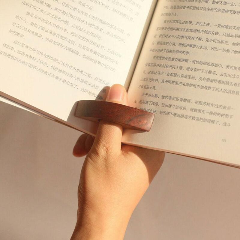 Marcapáginas de pulgar de madera, soporte de libro de pulgar de lectura de una mano para amantes de los libros de oficina, adultos, niños, herramientas de lectura rápida para estudiantes, K7N5