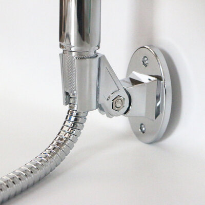 Pemegang kepala pancuran Universal, braket pancuran genggam dapat dipasang di dinding, dukungan dasar tetap untuk aksesori kamar mandi