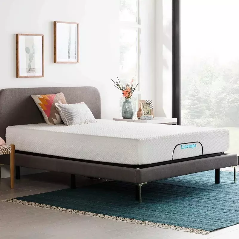 إطار سرير قابل للتعديل من Linenspa مع رأس مستقل ومنحدر قدم ، محرك هادئ قوي ، تجميع سهل ، التسكع ، التسكع