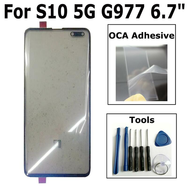 Shyueda 100% Orig Nieuwe Outer Screen Voor Samsung Galaxy S10 5G SM-G977 6.7 "Outer Front Screen Glas Lens vervanging