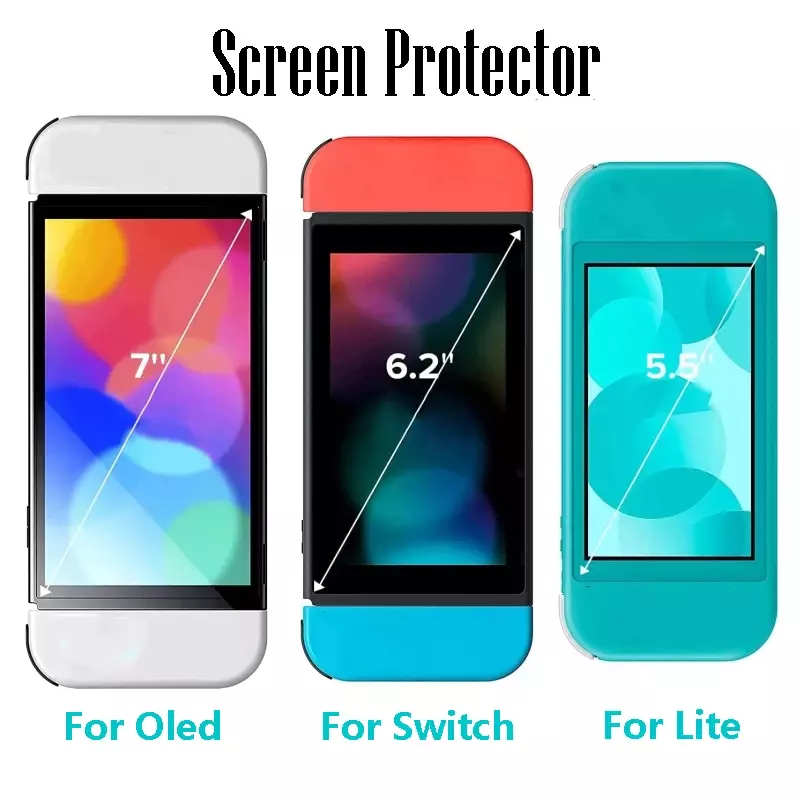 Protector de pantalla de vidrio templado para Nintendo Switch lite, película de accesorios de vidrio Oled, 1-3 paquetes