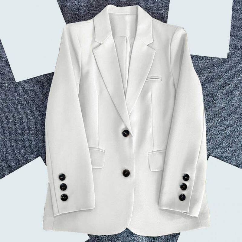 Costume d'affaires à boutonnage simple pour femme, blazer imbibé, manteau à revers, veste combinée décontractée, vêtements d'extérieur de bureau