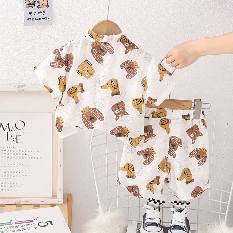 New Summer Baby Clothes Suit Children Cartoon Shirt Shorts 2Pcs/Sets Toddler Boys Clothing Infant Casual Costume Kids Tracksuits