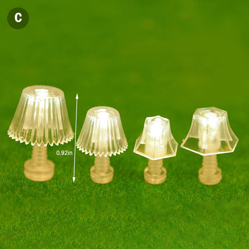 Mini lámpara de mesa de iluminación para niños, accesorios de miniaturas para casa de muñecas, lámpara de pie para dormitorio, 1:25