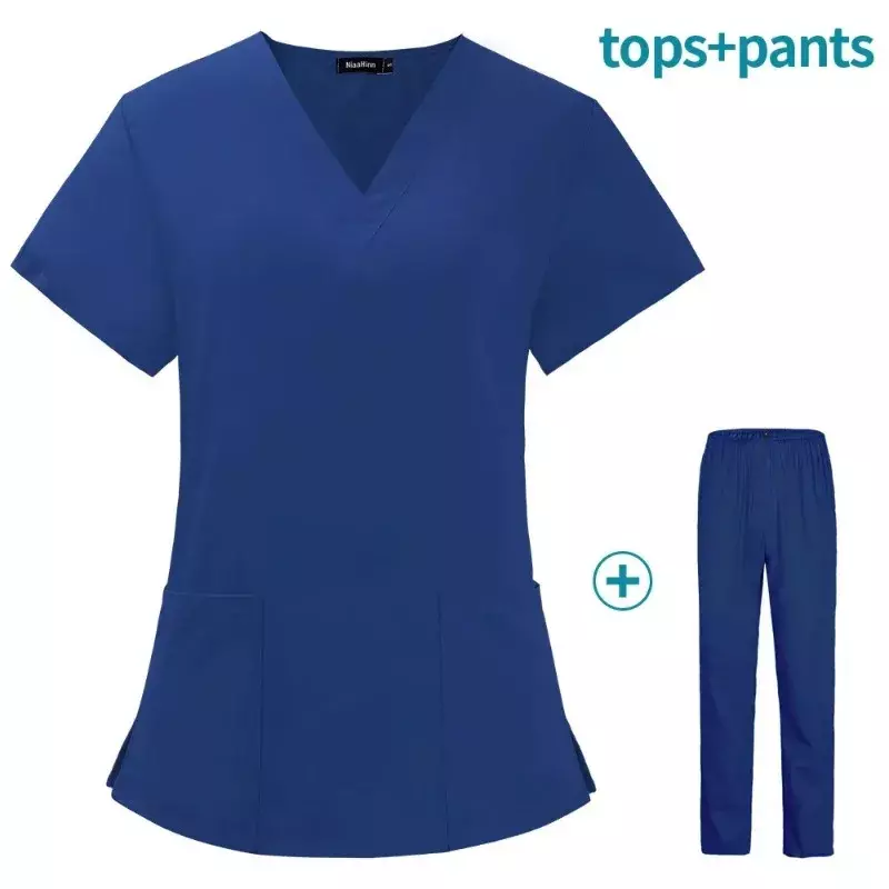 Designed for Comfort and Leisure Summer Elastic Quick-drying Medical Scrubs for Pet Hospital Short Sleeve and Long Pants Set