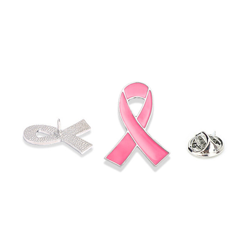Pin kerah Enamel kesadaran kanker payudara mode Glitter pita merah muda diisi bros wanita pin grosir acara amal