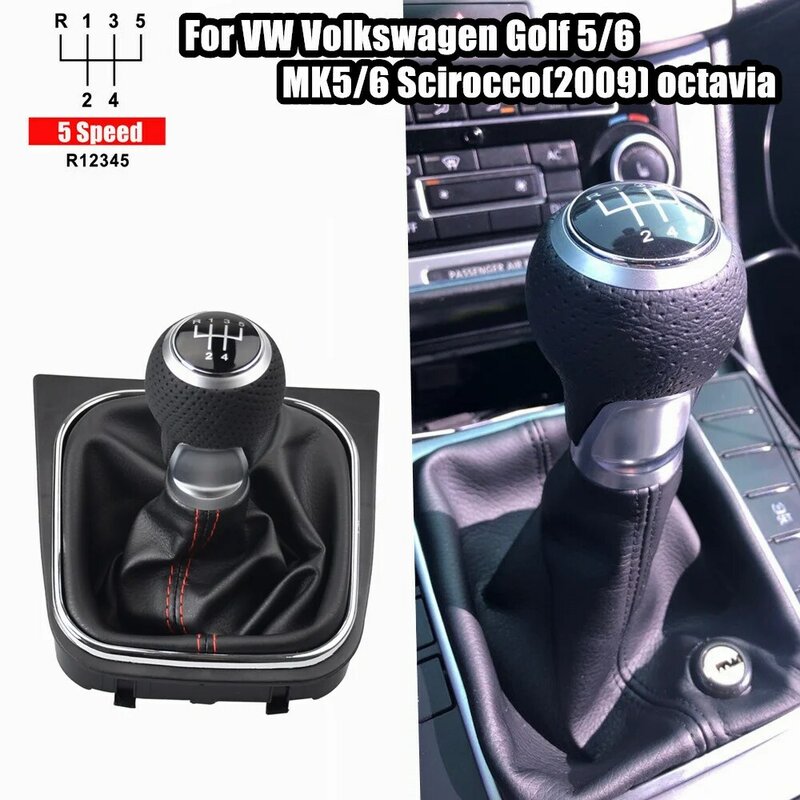 5 6 Speed Gear Shift Knob For VW Golf 5 MK5 R32 GTD GTI 2004 2005 2006 2007 2008 2009