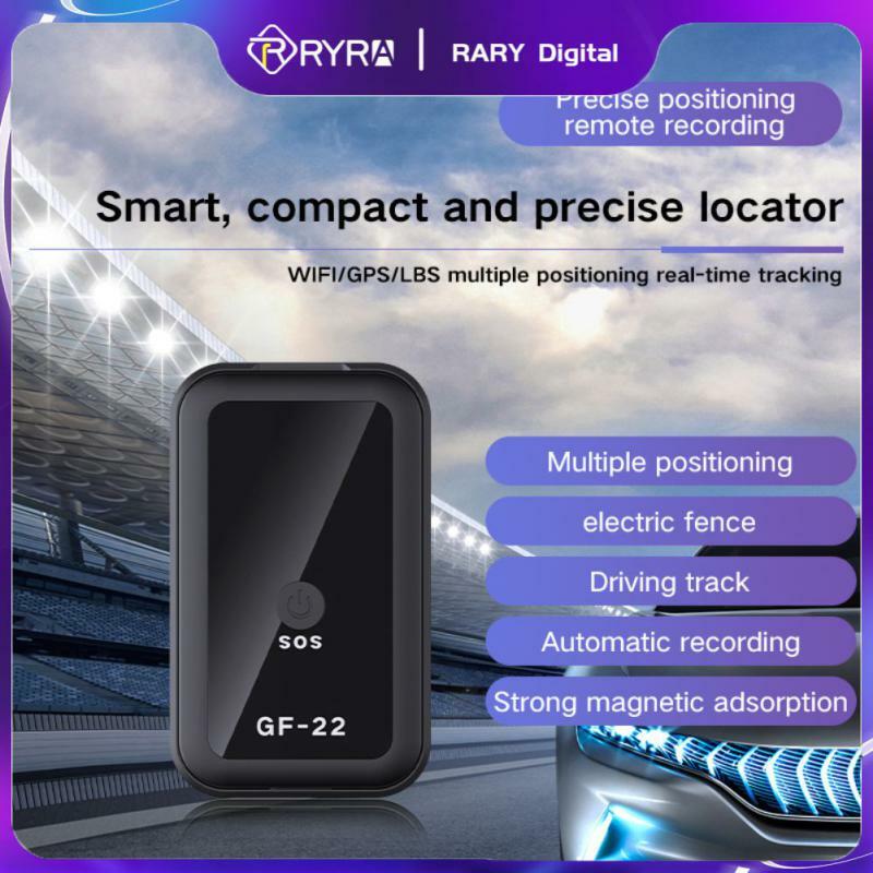 RYRA Mini GF-22 Pelacak Mobil GPS Pelacak Waktu Nyata Pencari Lokasi Antihilang Pelacak Lokasi Magnetis Kuat Pesan Positioner Global