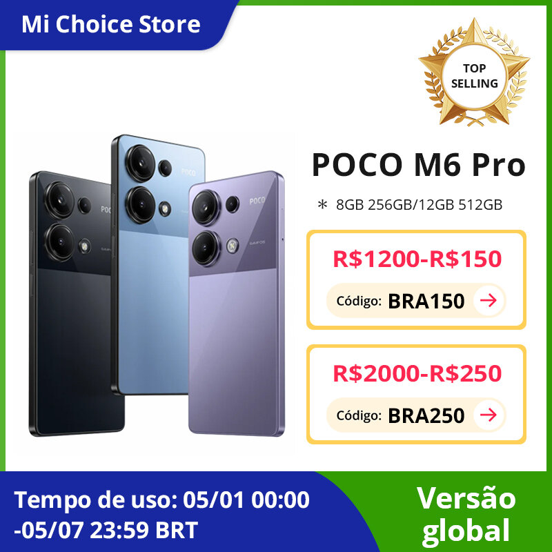 글로벌 버전 POCO M6 프로 스마트폰, 6.67 인치 FHD + Flow AMOLED 도트 디스플레이 헬리오 G99-Ultra 옥타코어 64MP 카메라, 67W 터보 충전