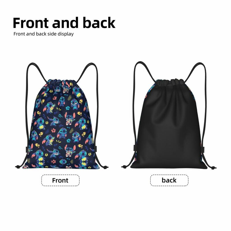 Custom DStitch Pattern Drawstring Bag para homens e mulheres, portátil Gym Sports Sackpack, Anime Cartoon Shopping Storage Backpacks