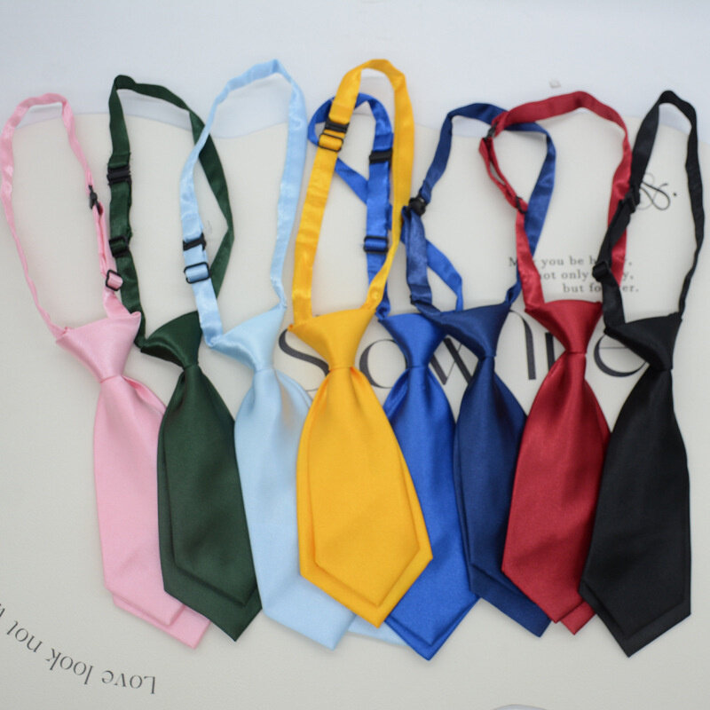 JK Tie setelan dasi pendek wanita, dasi lapisan ganda warna Solid, seragam mahasiswa mahasiswa, dasi sederhana hadiah