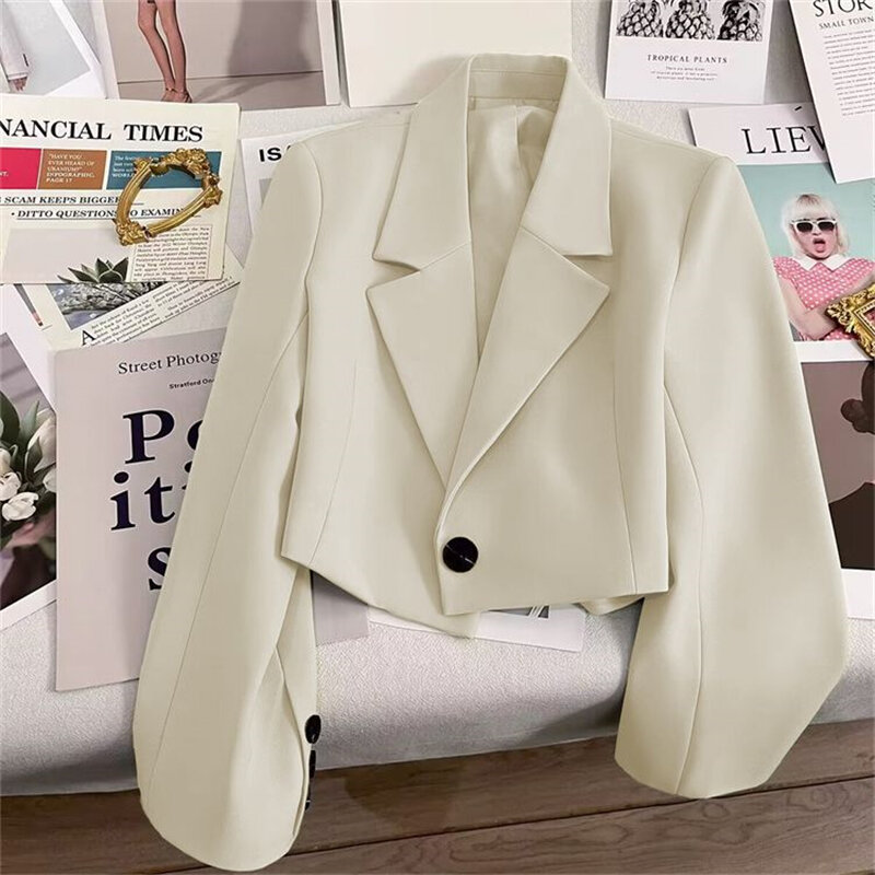 여성용 짧은 재킷, 시크하고 우아한 캐주얼 세트 코트, 한국 패션 재킷, 여성 블레이저 아우터, 2024 용수철 가을 신상