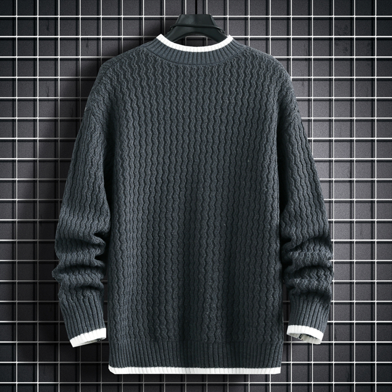 Sweater rajut natal pria, S-4XL Pullover rajut pola garis Harajuku Vintage leher O Musim Dingin 2023