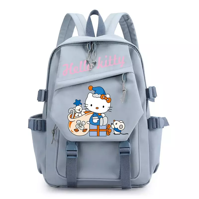 Sanrio-mochila escolar para estudiantes de Hellokitty, mochila de lona ligera con dibujos animados, informal, novedad