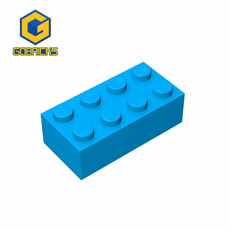 Conjunto de 10 blocos de construção grossos, 2x4 pontos, educacionais e criativos, compatíveis com 3001 brinquedos de plástico para crianças