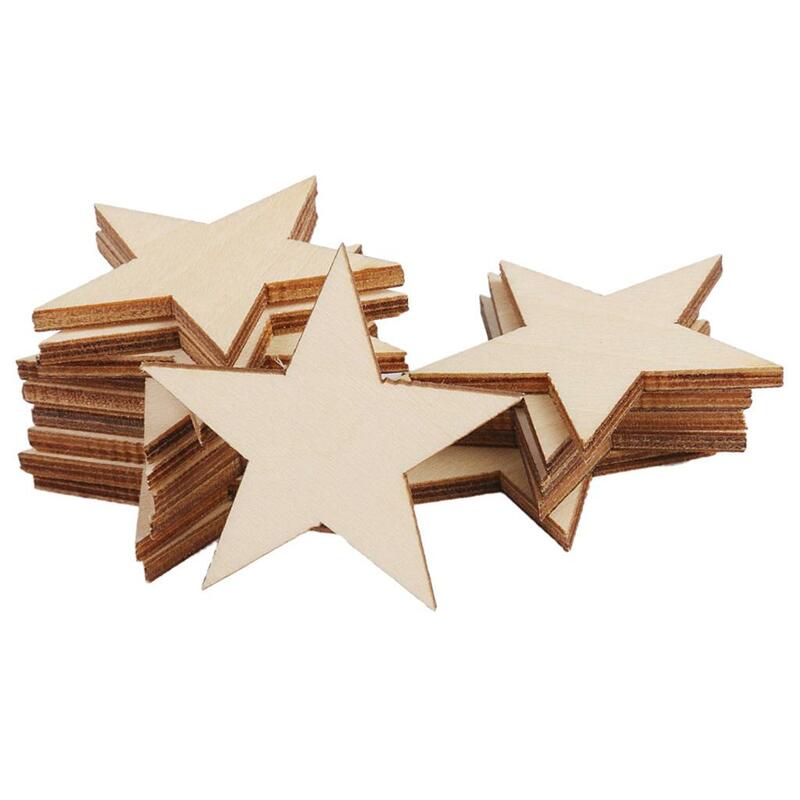 10pcs wedding decoration star-shaped cedar wood slice bark slice tree slice