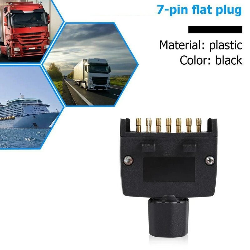 7 Pin Flat Plug Male Connector Australian Standard Boat Caravan Adaptor Connector Plug Socket Flat Trailer Plug Male Socket