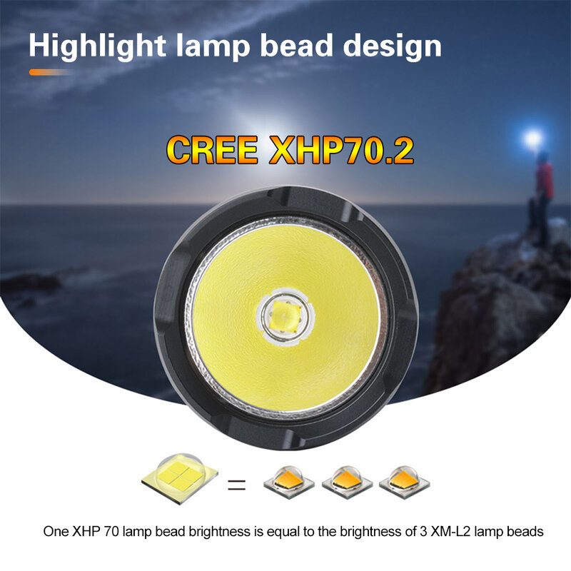 Asafee-linterna LED subacuática M53, 60M, XHP70.2, superbrillante, 30W, IPX8 resistente al agua, lámpara de buceo