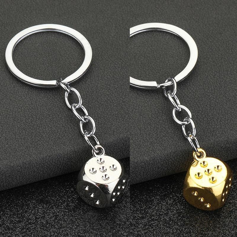 Metal Keychain for Backpacks Lucky Dice Decorative Pendant Cute Key Ring for School Bag Cell Phone Wallet Lightweight Key Chains