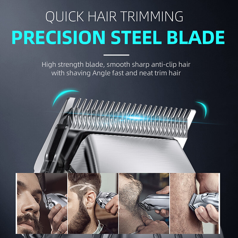 2 в 1 полностью металлический комбинированный комплект Парикмахерская Машинка для стрижки волос для мужчин профессиональный электрический триммер для бороды перезаряжаемая машинка для стрижки волос