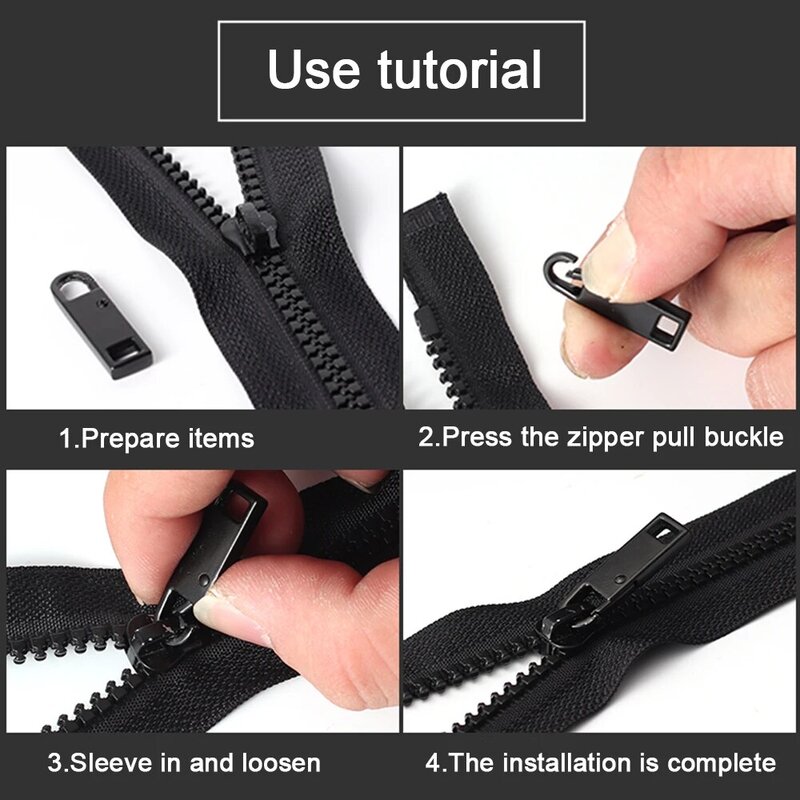 Universal Metal Zipper Extrator Repair Kit, substituição Zipper Slider, Remover Zipper, Artesanato Ferramentas De Costura, 5 Pcs, 10Pcs