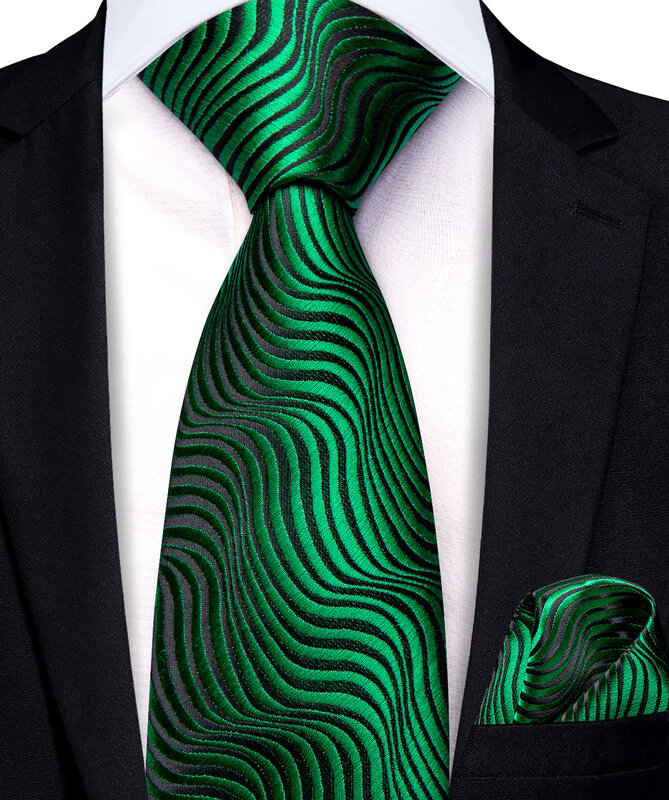 Corbata de seda verde de Navidad para niños, corbata de diseñador de lujo, 120CM de largo, 6CM de ancho, Hi-Tie, envío directo