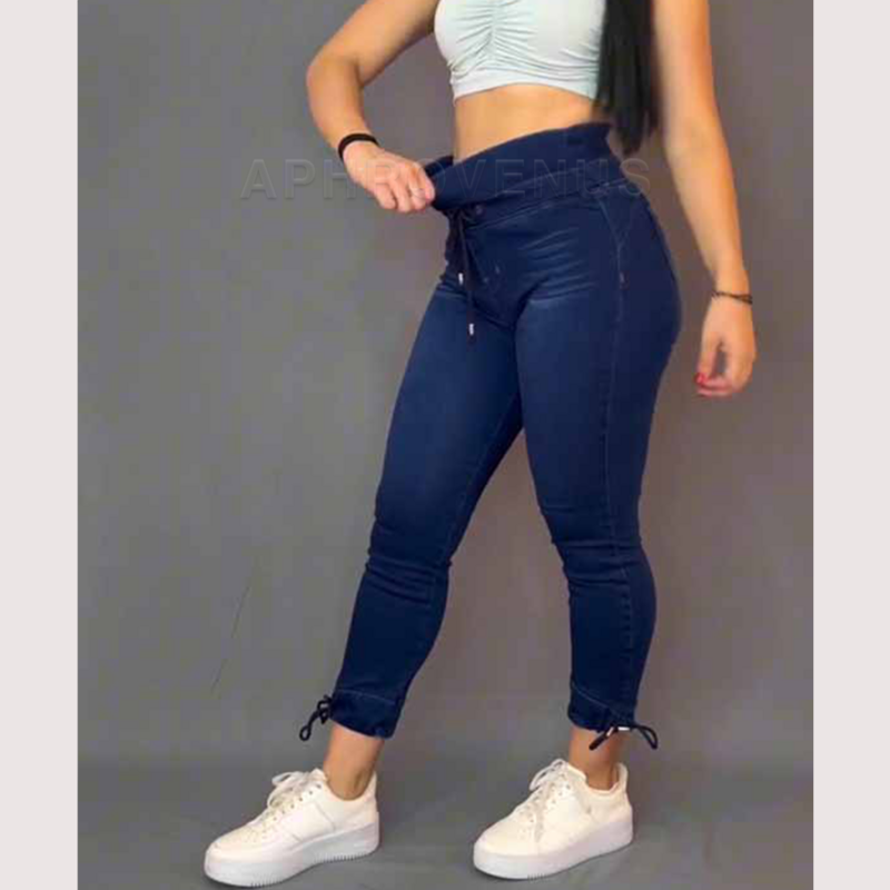 Celana Jeans pas badan pinggang tinggi seksi Fashion untuk wanita celana Denim klasik seksi kasual baru Jeans wanita kurus melar figur melengkung