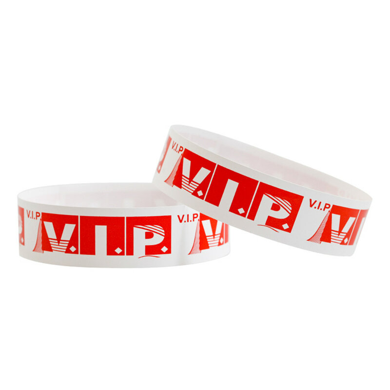 100pcs braccialetti di carta per feste braccialetto di carta sintetica incontro braccialetto appiccicoso stampa modello Logo carta di carta braccialetti per feste