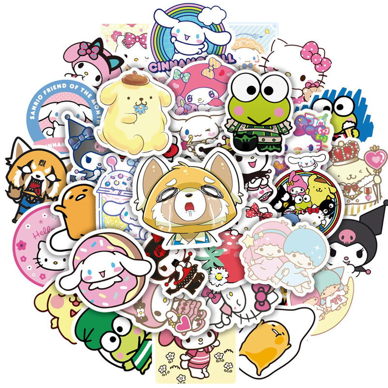 10/30/50/100Pcs Kawaii Esthetische Anime Sanrio Cartoon Stickers Stickers Waterdichte Diy Telefoon Gitaar Decoratie Sticker Kids Speelgoed