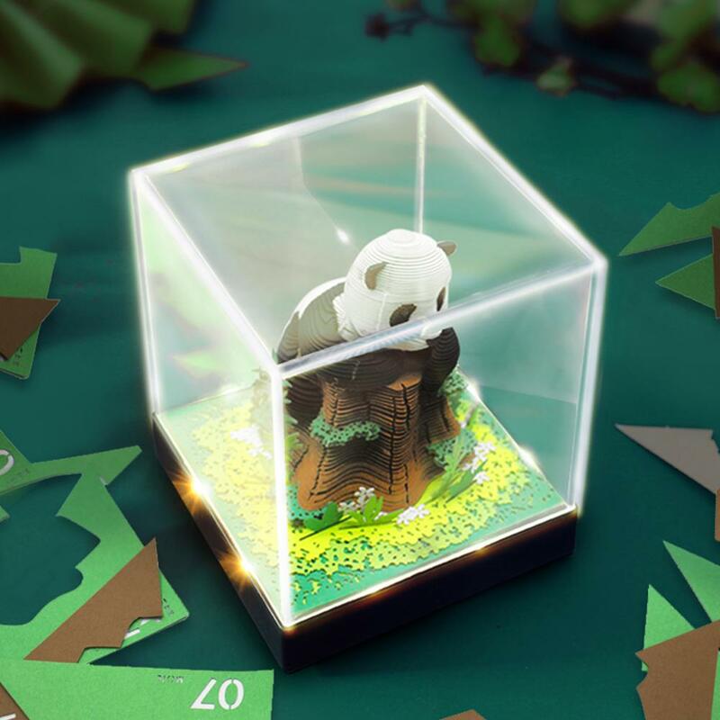 Bloc de notas de Arte de papel 3D Panda, almohadilla de notas adhesivas, decoración de papel rasgado, regalos, Panda, grabado, modelo de escritorio de oficina, adornos para el hogar J5X2