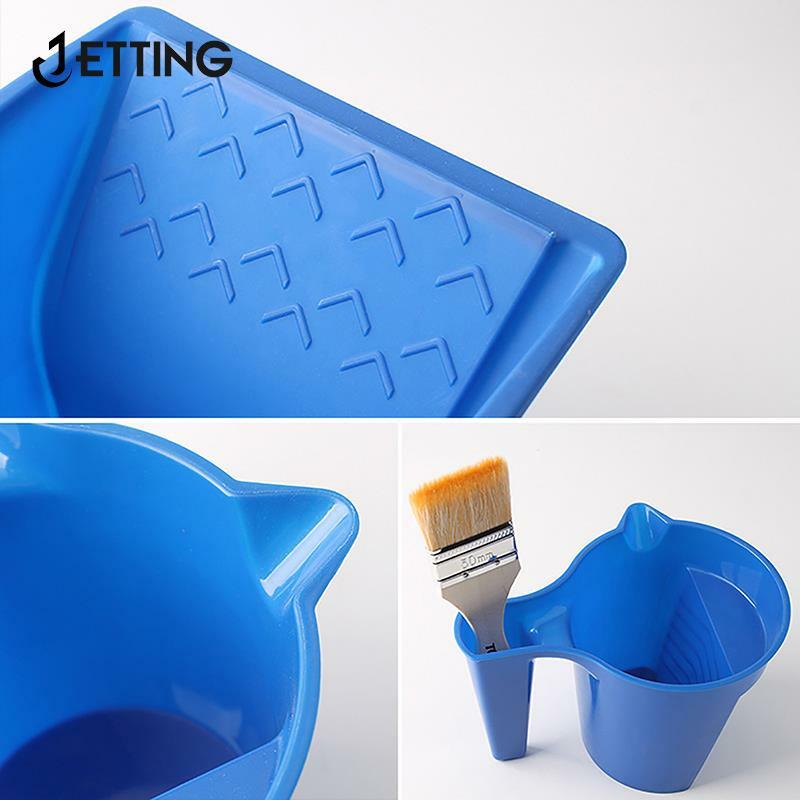 1 Stuks Rolborstel Holding Verf Cup Nieuw Materiaal Handig Constructie Blauw Plastic Verf Lade Verf Tool Set