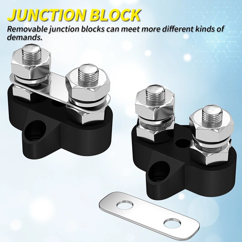 5/16" Terminal Block Studs M8 48V Junction Block Bus Bar Insulated Dual Heavy Duty Power Distribution Stud Positive Negative RV