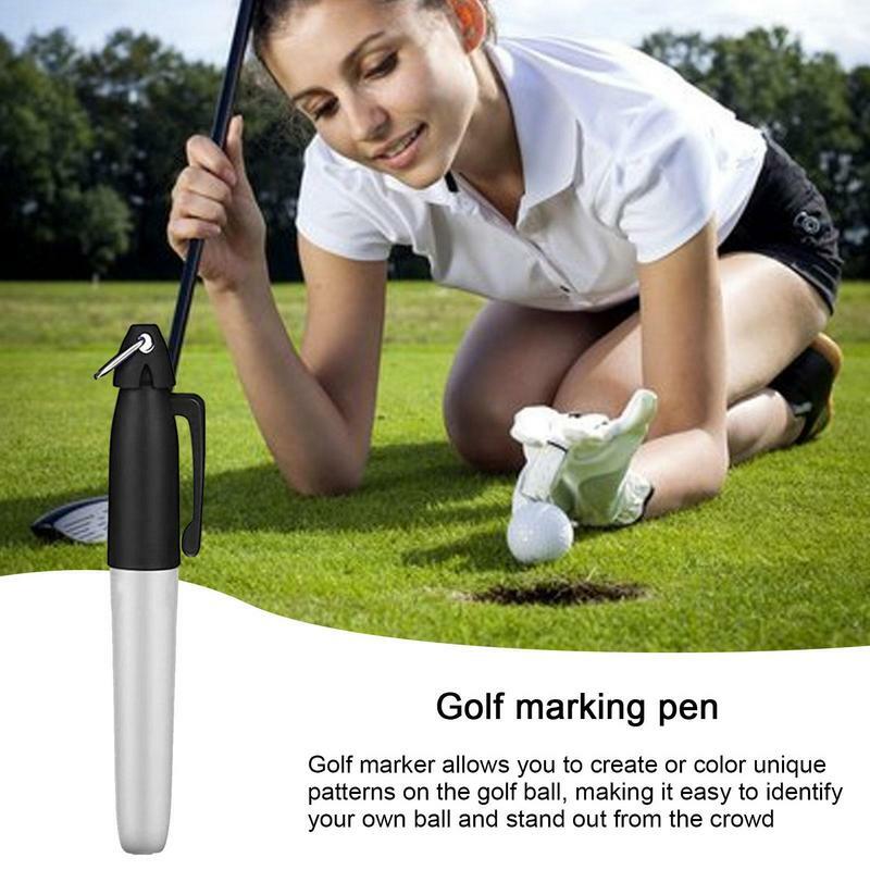 Professional Golf Ball Liner Markers Pen With Hang Hook Drawing Alignment Marks Marking Stencils Golf Ball Line Marker Supplies
